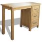 Preview: ARDEBO.de - Schreibtisch mit 3 Schubladen 106x40x75 cm Massivholz Eiche