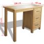 Preview: Schreibtisch mit 3 Schubladen 106x40x75 cm Massivholz Eiche