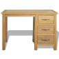 Preview: Schreibtisch mit 3 Schubladen 106x40x75 cm Massivholz Eiche