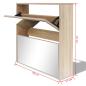 Preview: Schuhschrank mit 2 Fächern Spiegel Eiche-Optik 63x17x67 cm