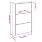 Preview: Schuhschrank mit 3 Fächern Spiegel Eiche-Optik 63x17x102,5 cm