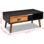 Preview: Couchtisch Akazienholz Massiv 90 x 50 x 40 cm