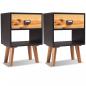 Preview: ARDEBO.de - Nachttische 2 Stk. Akazienholz Massiv 40x30x57 cm