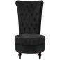 Preview: Sessel mit hoher Lehne Schwarz Stoff