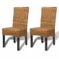 Preview: Esszimmerstühle 2 Stk. Abaca und Mango Massivholz