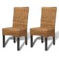 Preview: Esszimmerstühle 2 Stk. Abaca und Mango Massivholz