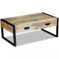 Preview: Couchtisch mit 2 Schubladen Massivholz Mango 100x60x40 cm