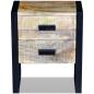 Preview: Beistelltisch mit 2 Schubladen Mango Holz 43x33x51 cm