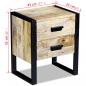 Preview: Beistelltisch mit 2 Schubladen Mango Holz 43x33x51 cm
