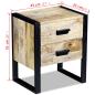 Preview: Beistelltisch mit 2 Schubladen Mango Holz 43x33x51 cm