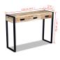 Preview: Konsolentisch mit 3 Schubladen Mangoholz Massiv 110x35x78 cm