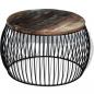 Preview: Couchtisch Rund Altholz Massiv 68x37 cm