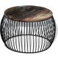Preview: Couchtisch Rund Altholz Massiv 68x37 cm