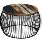Preview: Couchtisch Rund Altholz Massiv 68x37 cm