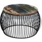 Preview: Couchtisch Rund Altholz Massiv 68x37 cm