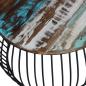 Preview: Couchtisch Rund Altholz Massiv 68x37 cm