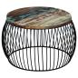 Preview: Couchtisch Rund Altholz Massiv 68x37 cm
