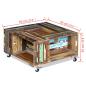 Preview: Couchtisch Altholz Massiv 70x70x35 cm