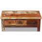 Preview: Couchtisch mit Schubladen Altholz Massiv 90x45x35 cm