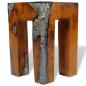 Preview: Hocker Massivholz Teak und Harz
