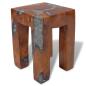 Preview: Hocker Massivholz Teak und Harz