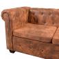 Preview: Chesterfield Ecksofa 5-Sitzer Kunstleder Braun 