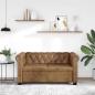 Preview: Chesterfield-Sofa 2-Sitzer Kunstleder Braun