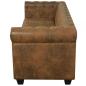 Preview: Chesterfield-Sofa 3-Sitzer Kunstleder Braun