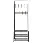 Preview: Garderobe mit Schuhablage 68×32×182,5 cm Schwarz