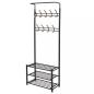 Preview: Garderobe mit Schuhablage 68×32×182,5 cm Schwarz