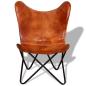 Preview: Butterfly-Sessel Braun Echtleder 