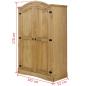 Preview: Kleiderschrank Mexiko-Stil Kiefernholz 2 Türen