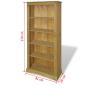 Preview: Bücherschrank 5 Fächer Mexiko-Stil Kiefernholz 81x40x170 cm