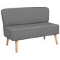 Preview: Sofa Stoff 117 x 55,5 x 77 cm Hellgrau