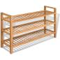 Preview: Schuhregal mit 3 Etagen 100x27x60 cm Massivholz Eiche