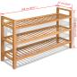 Preview: Schuhregal mit 3 Etagen 100x27x60 cm Massivholz Eiche