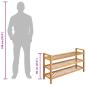 Preview: Schuhregal mit 3 Etagen 100x27x60 cm Massivholz Eiche