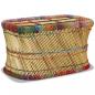 Preview: ARDEBO.de - Couchtisch Bambus mit Chindi-Details Mehrfarbig