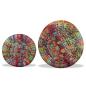 Preview: Hocker mit Chindi-Details 2 Stk. Mehrfarbig Bambus
