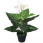 Preview: ARDEBO.de - Künstliche Calla-Lilie mit Topf 45 cm Weiß