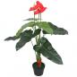 Preview: ARDEBO.de - Künstliche Flamingoblume mit Topf 90 cm Rot und Gelb