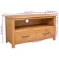 Preview: TV-Schrank 90x35x48 cm Massivholz Eiche