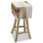 Preview: Barhocker Echtleder und Massivholz Teak