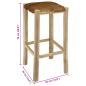 Preview: Barhocker Echtleder und Teak Massivholz 