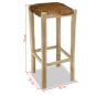 Preview: Barhocker Echtleder und Teak Massivholz 