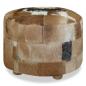 Preview: Hocker Echtes Ziegenfell Rund 50 x 50 x 45 cm 
