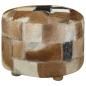 Preview: Hocker Echtes Ziegenfell Rund 50 x 50 x 45 cm 