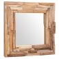 Preview: Dekorativer Spiegel Teak 60 x 60 cm Quadratisch