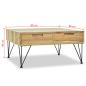 Preview: Couchtisch 80x80x40 cm Massivholz Teak