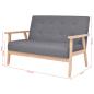 Preview: Sofa 2-Sitzer Stoff Dunkelgrau